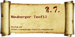 Neuberger Teofil névjegykártya